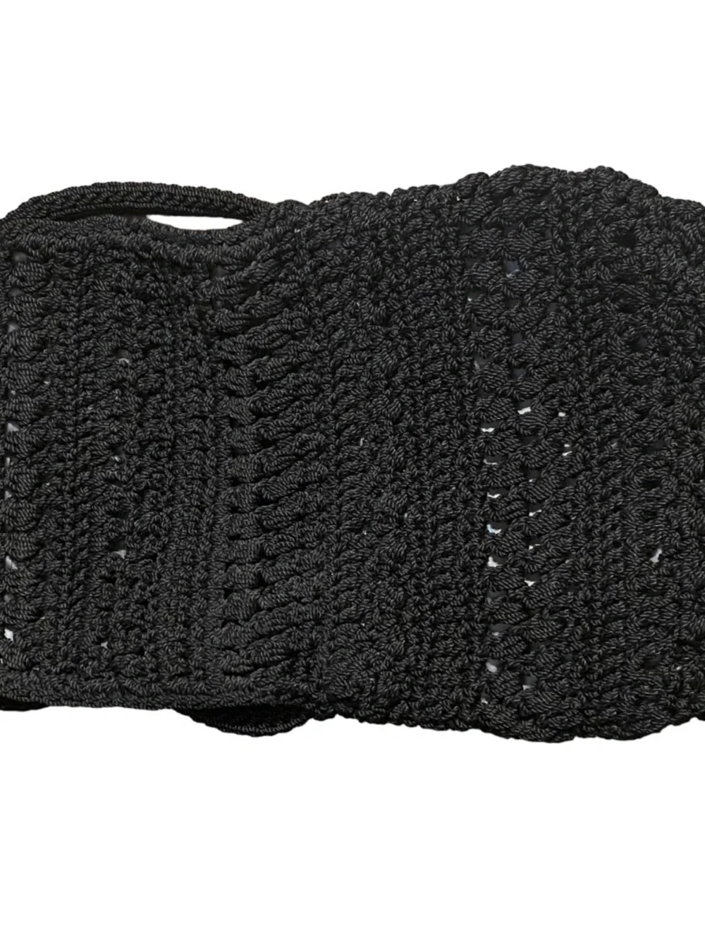 The Sak Classic Black Woven Crocheted Crossbody Purse